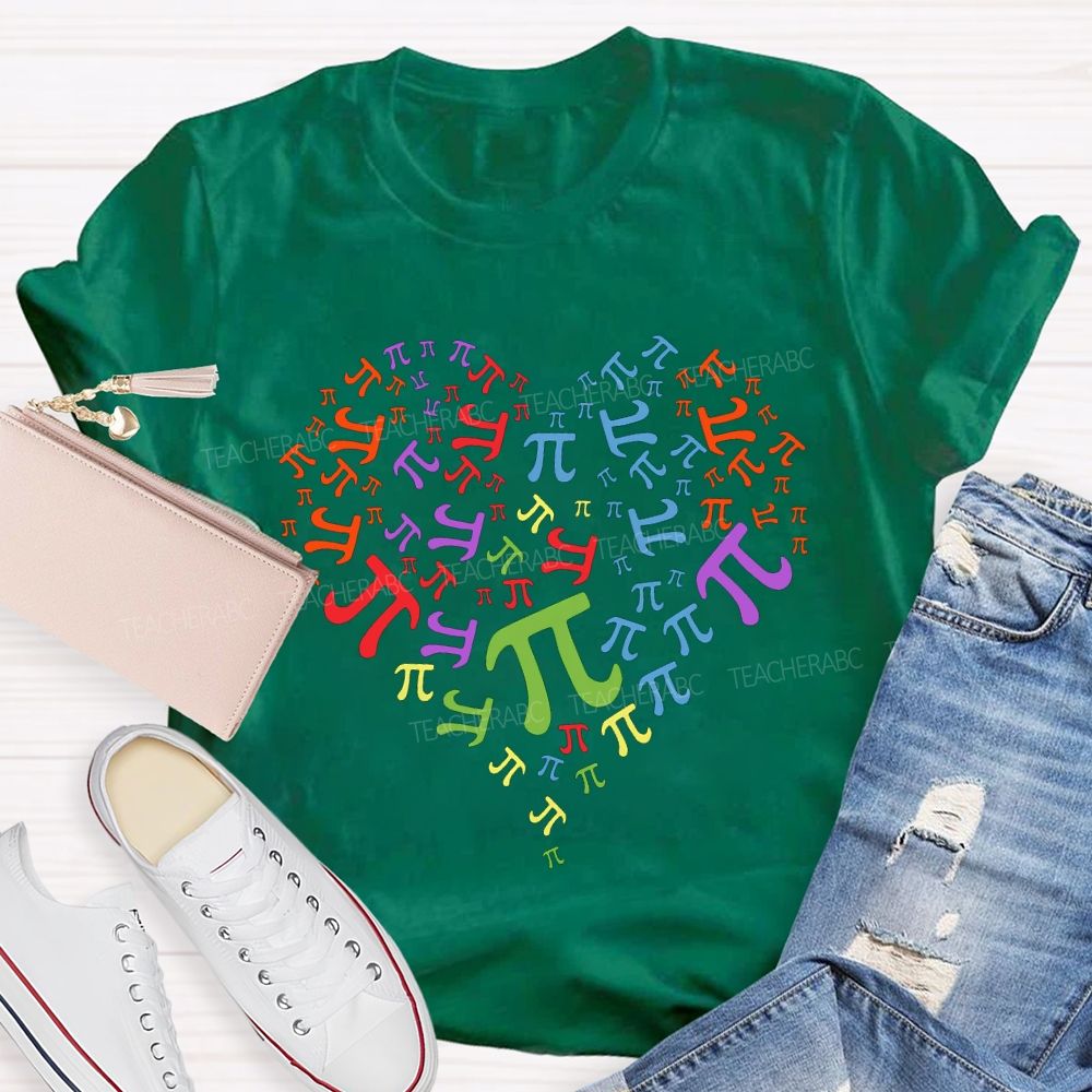 Pi Of Various Colors Math Teacher T-shirt