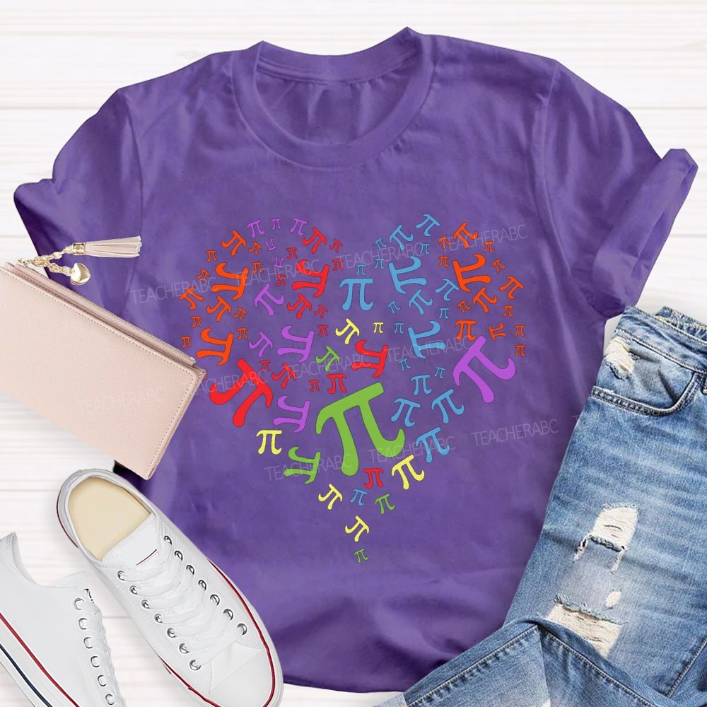 Pi Of Various Colors Math Teacher T-shirt