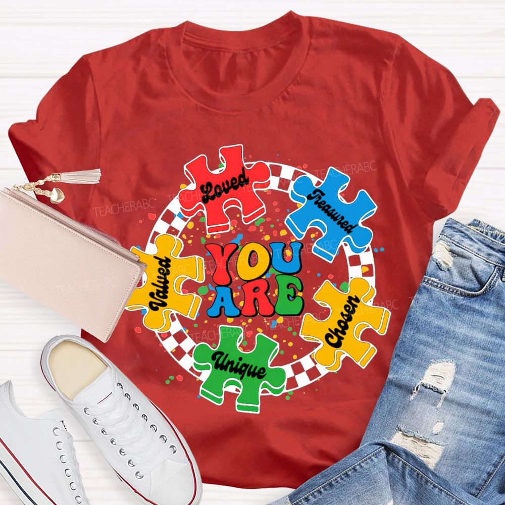 You Are Loved Chosen Unique Special Education Teacher T-shirt