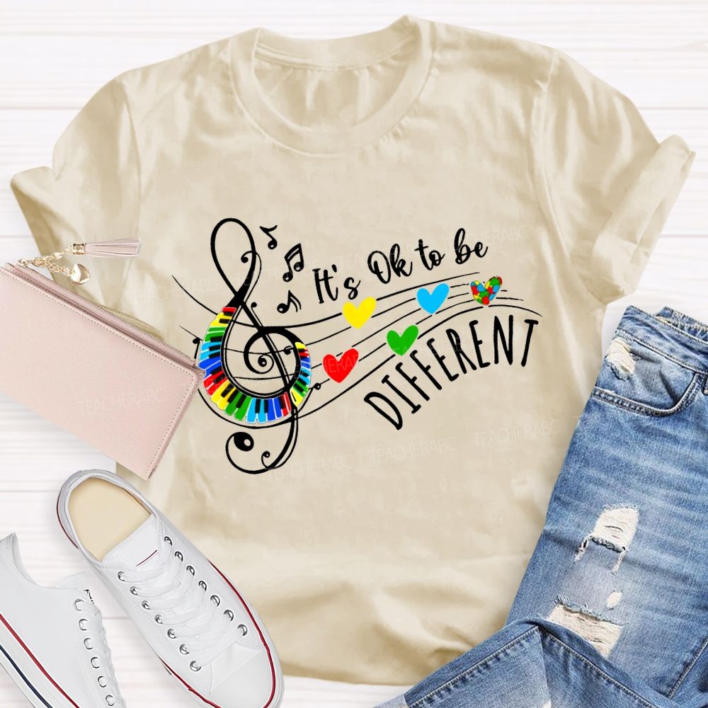 It'S Ok To Be Different Colorful Hearts Teacher T-shirt