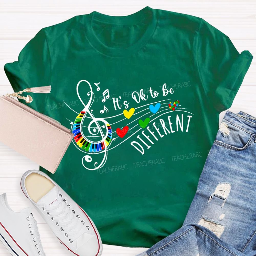 It'S Ok To Be Different Colorful Hearts Teacher T-shirt