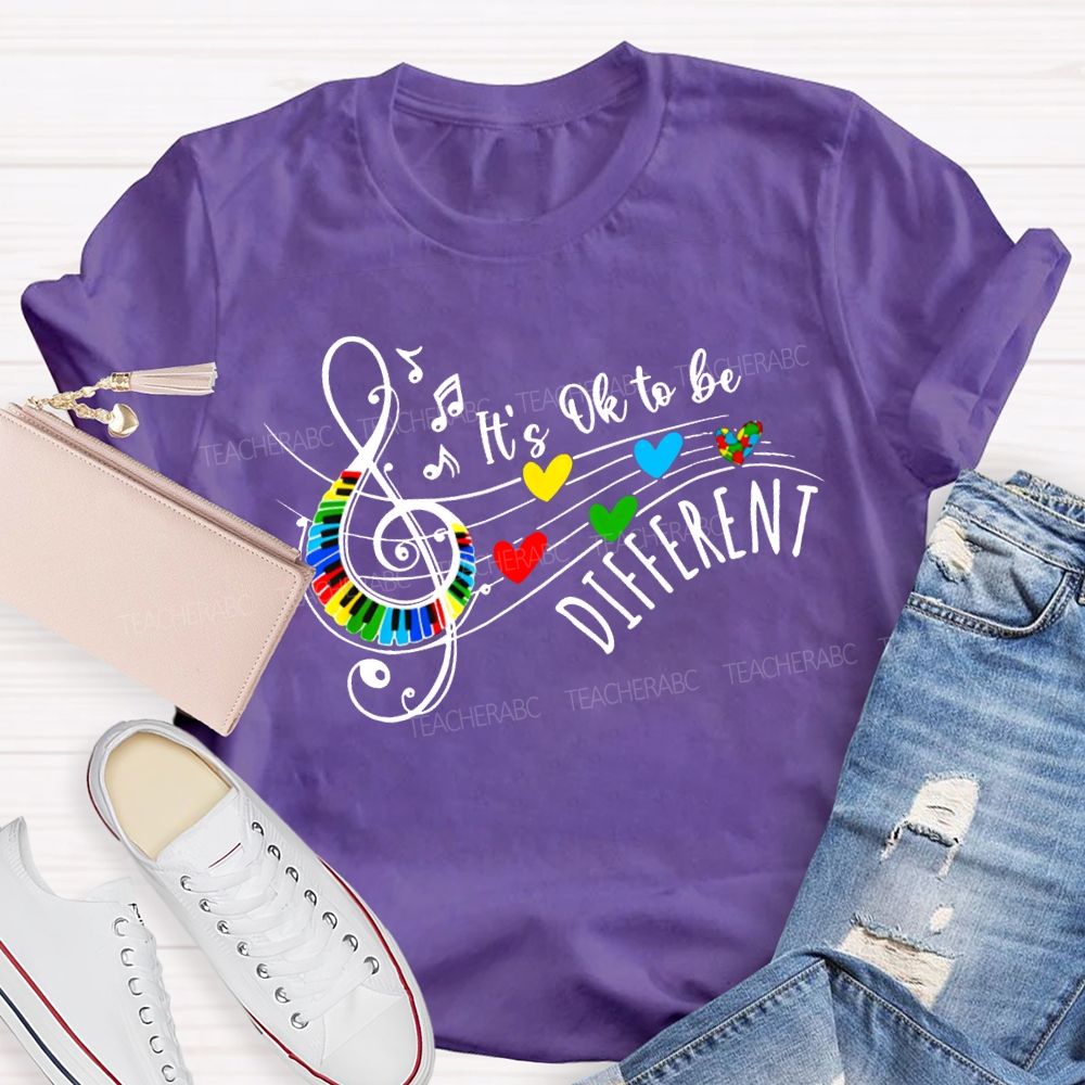 It'S Ok To Be Different Colorful Hearts Teacher T-shirt