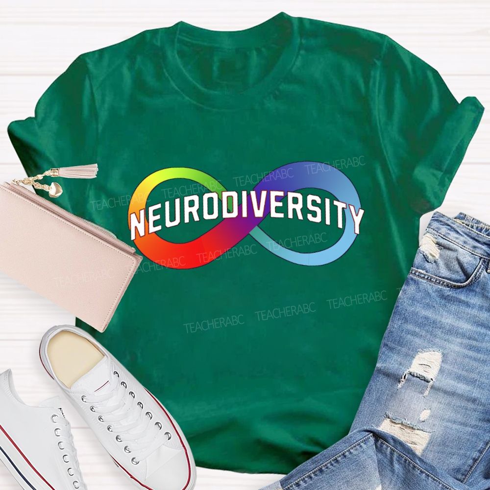 Neurodiversity Colorful Infinity Symbol Teacher T-shirt