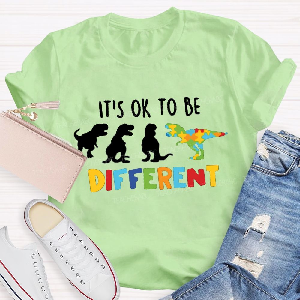 It'S Ok To Be Different Dinosaur Teacher T-shirt
