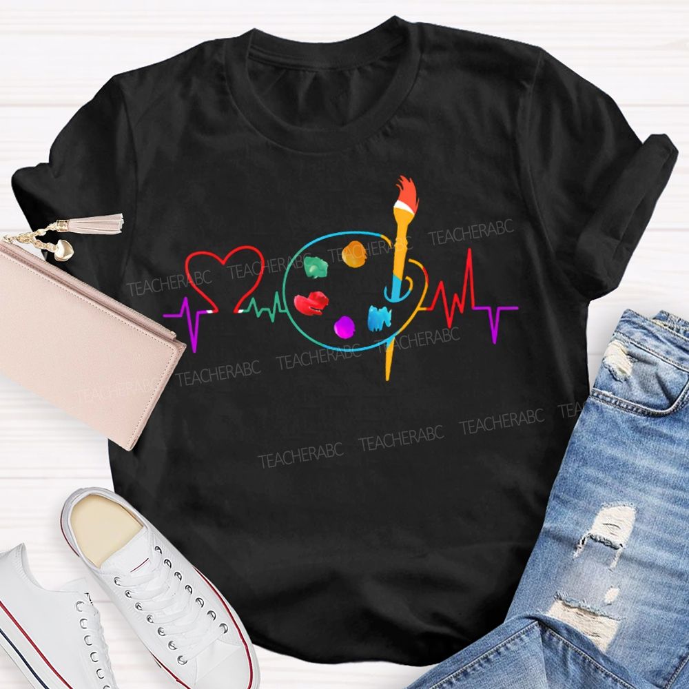 Colored Lines And Dye Palettes Art Teacher T-shirt