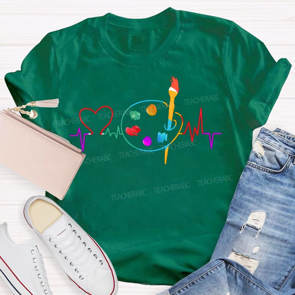 Colored Lines And Dye Palettes Art Teacher T-shirt