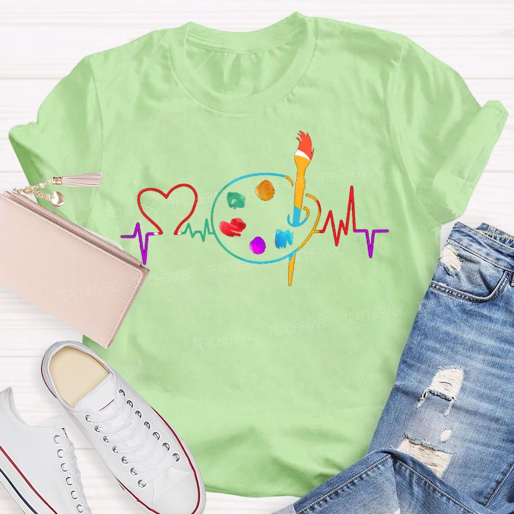 Colored Lines And Dye Palettes Art Teacher T-shirt
