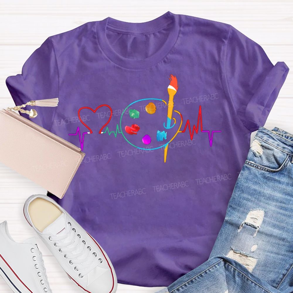 Colored Lines And Dye Palettes Art Teacher T-shirt
