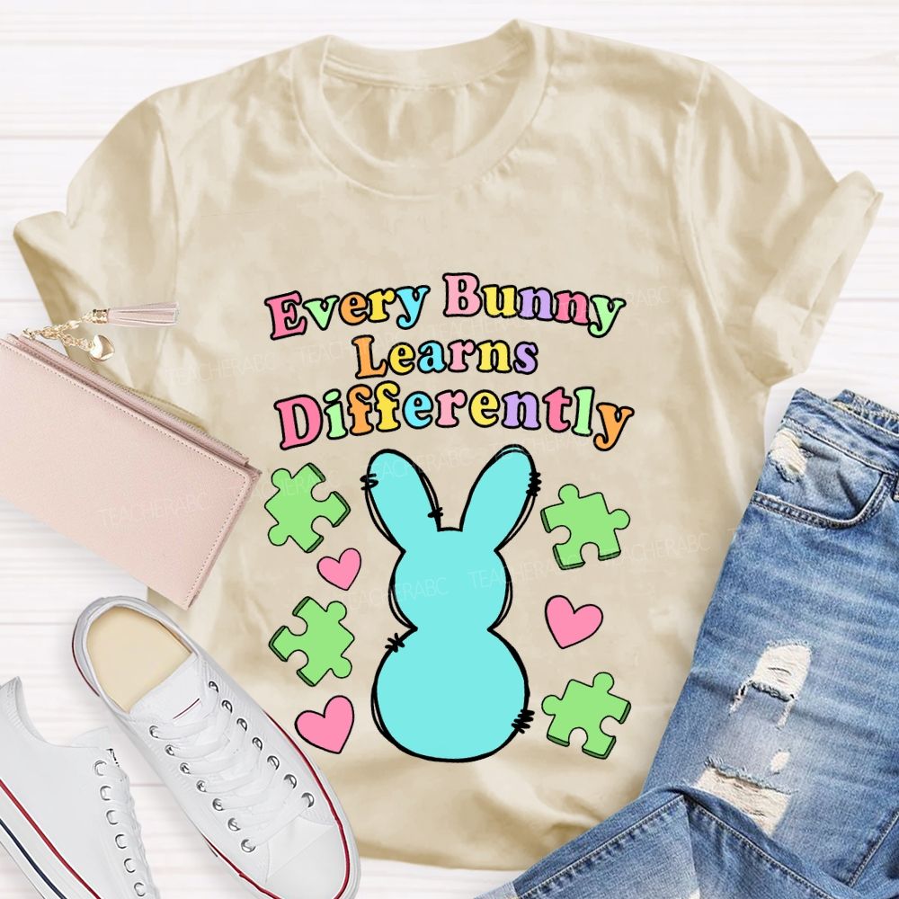 Every Bunny Learns Differently Teacher T-shirt