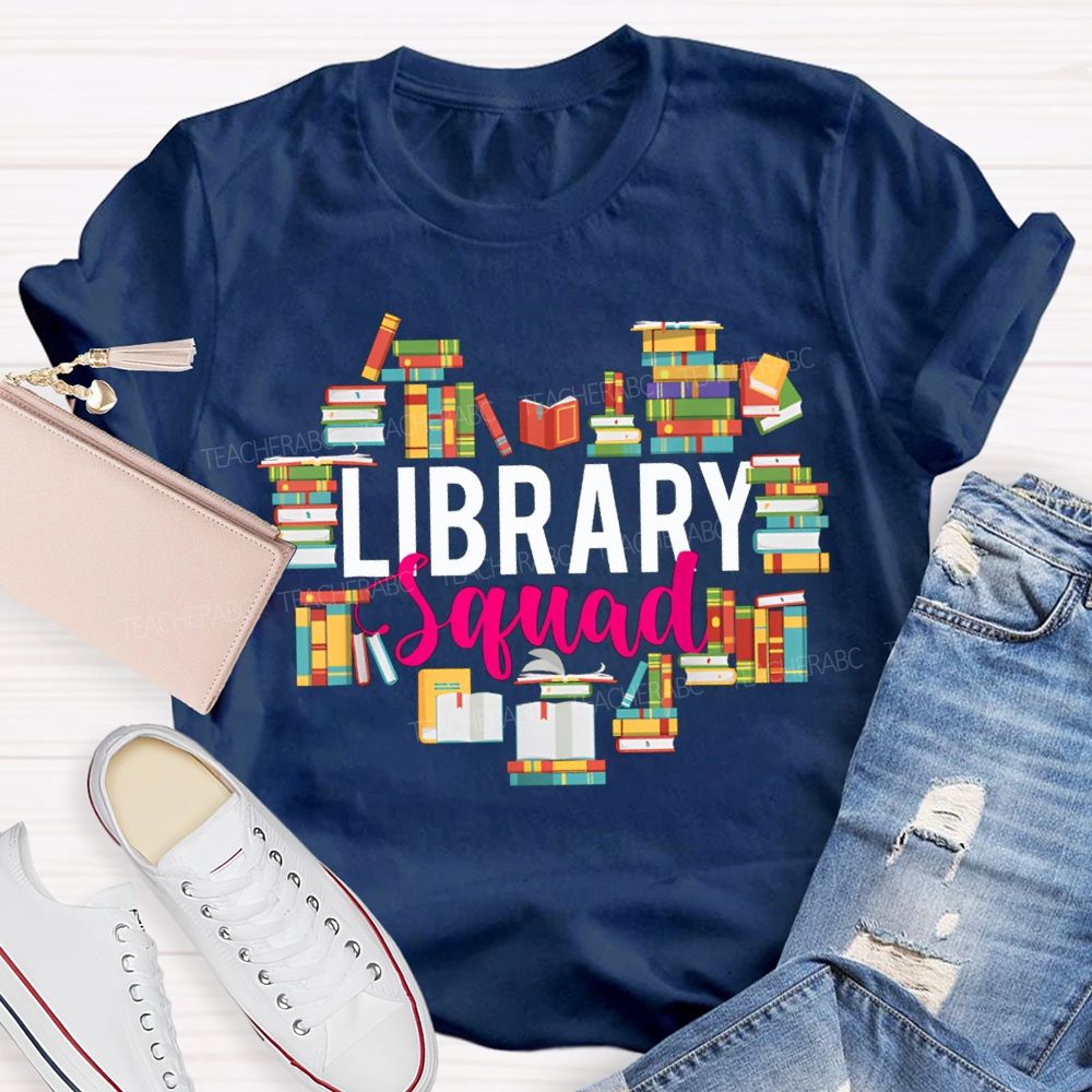 Library Squad The Colorful Books Formed A Heart Shape T-shirt