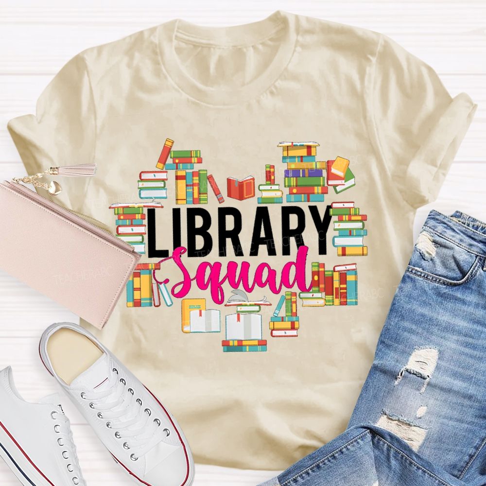 Library Squad The Colorful Books Formed A Heart Shape T-shirt