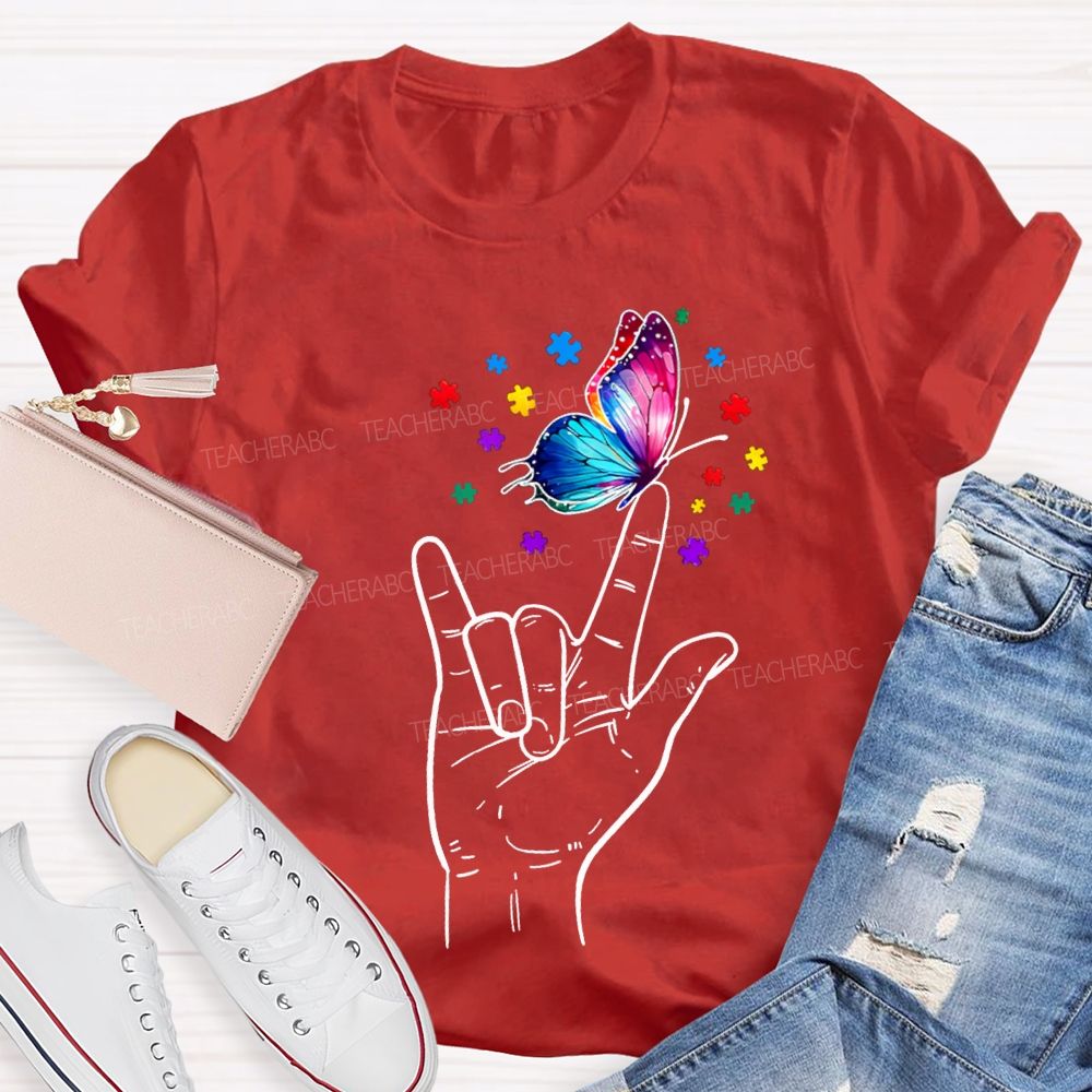 Autism Awareness Special Education For Colorful Butterflies Teacher T-shirt