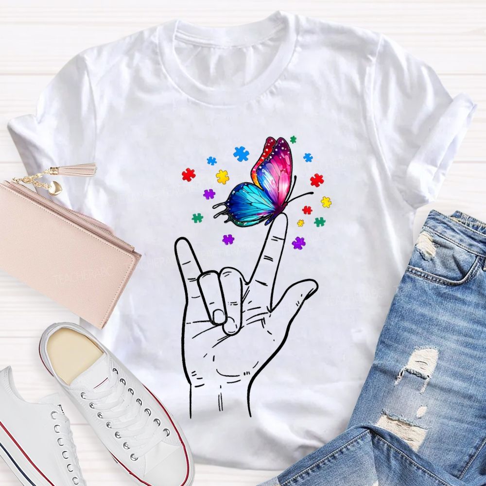 Autism Awareness Special Education For Colorful Butterflies Teacher T-shirt