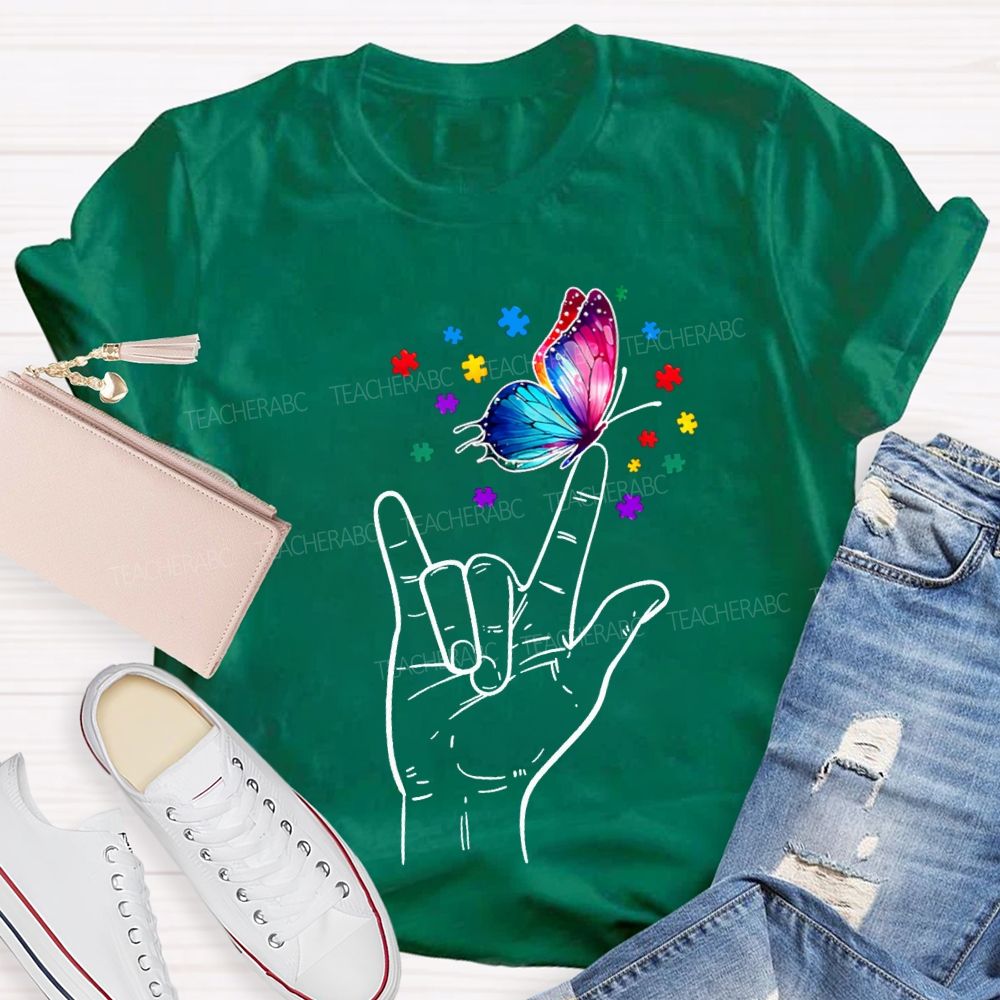 Autism Awareness Special Education For Colorful Butterflies Teacher T-shirt