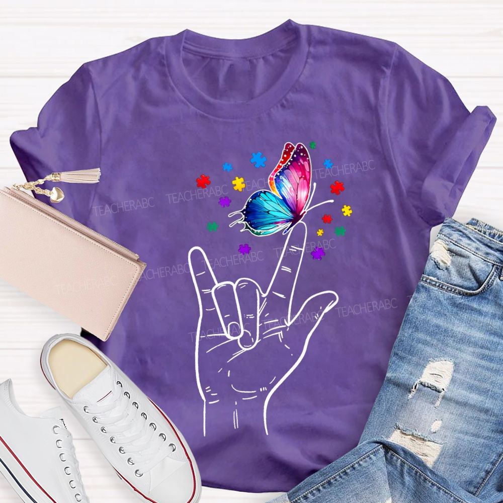 Autism Awareness Special Education For Colorful Butterflies Teacher T-shirt