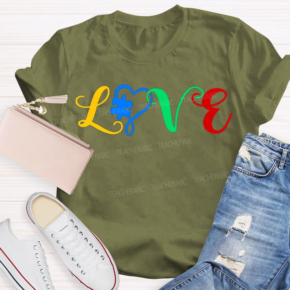 Love Autism Awareness Special Education Teacher T-shirt
