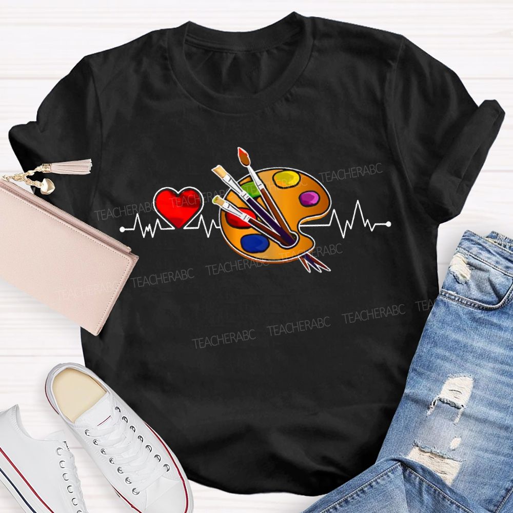 Heart Shapes And Dye Palettes Art Teacher T-shirt
