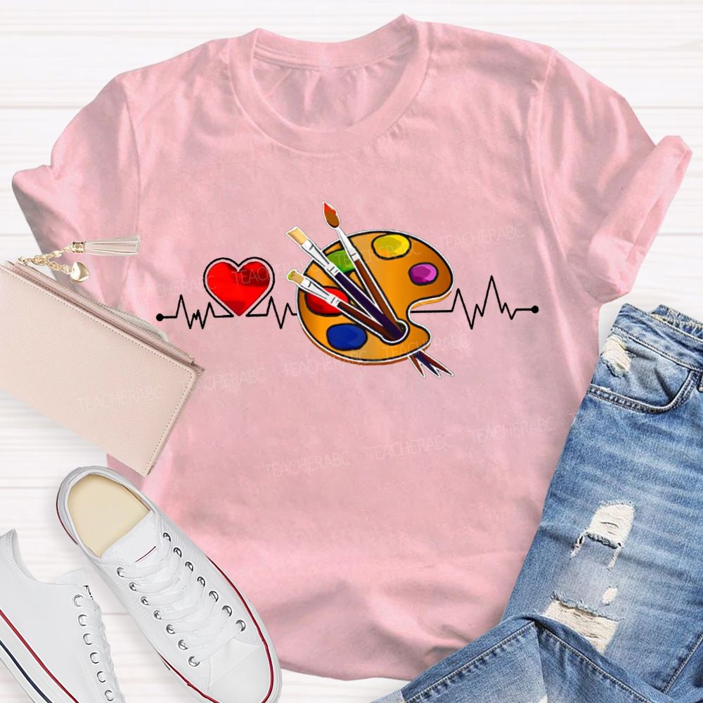 Heart Shapes And Dye Palettes Art Teacher T-shirt