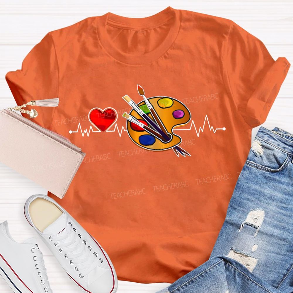 Heart Shapes And Dye Palettes Art Teacher T-shirt