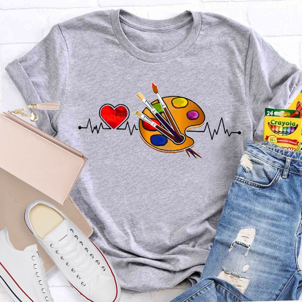 Heart Shapes And Dye Palettes Art Teacher T-shirt