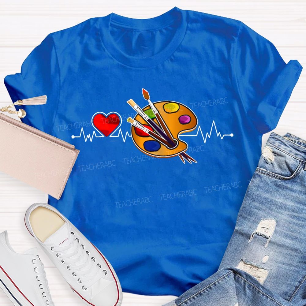 Heart Shapes And Dye Palettes Art Teacher T-shirt