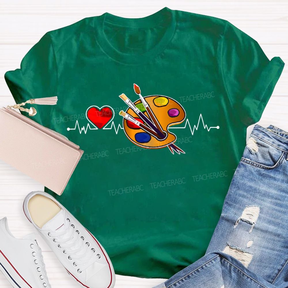 Heart Shapes And Dye Palettes Art Teacher T-shirt