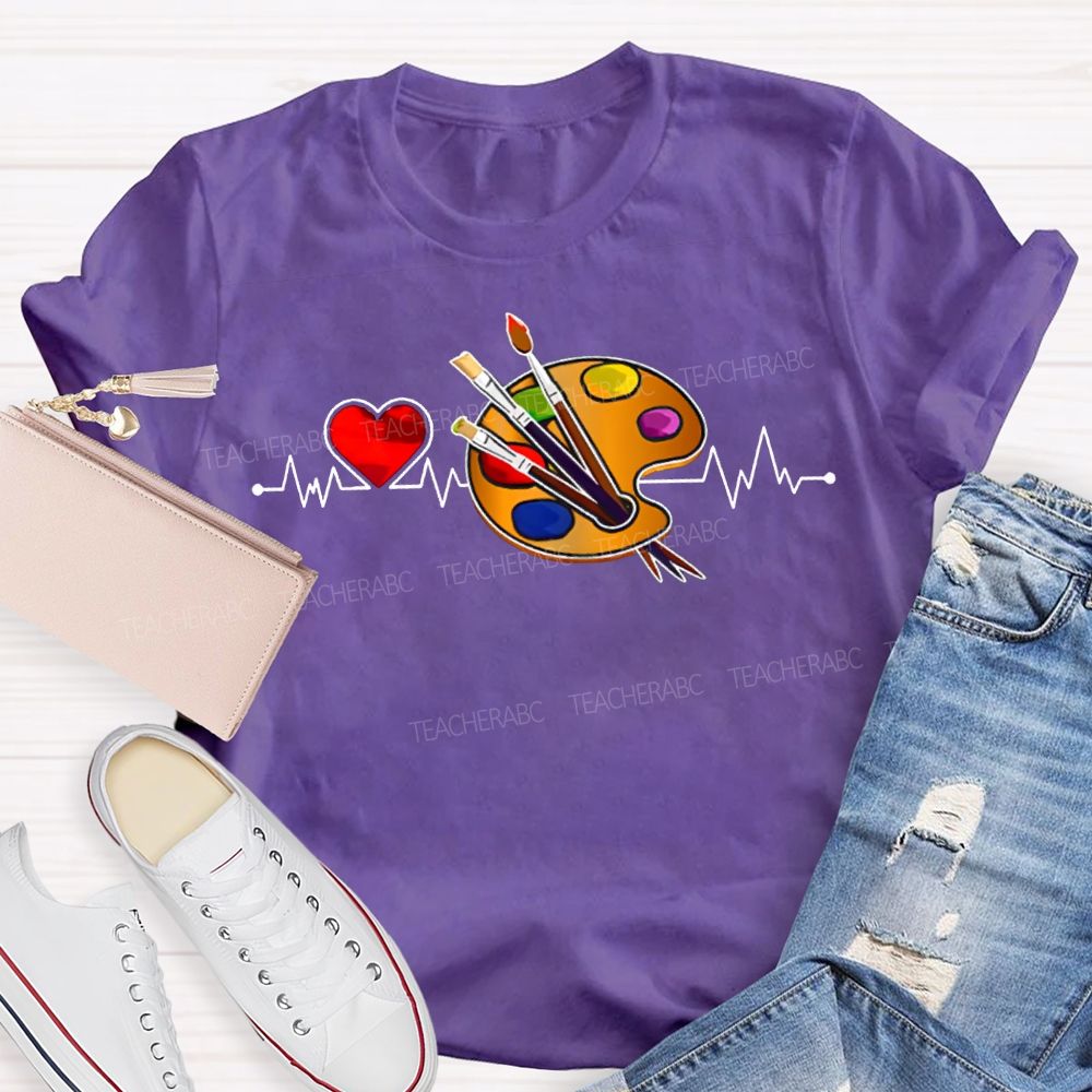 Heart Shapes And Dye Palettes Art Teacher T-shirt