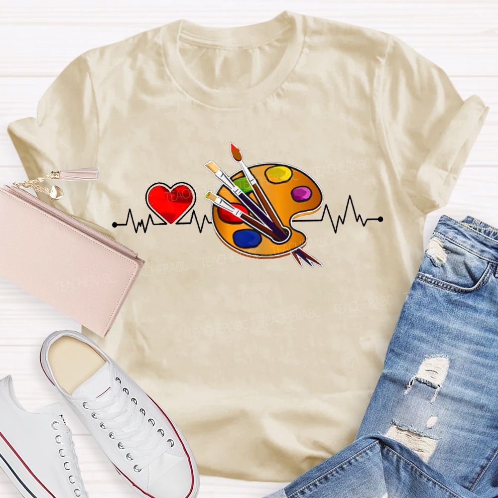 Heart Shapes And Dye Palettes Art Teacher T-shirt