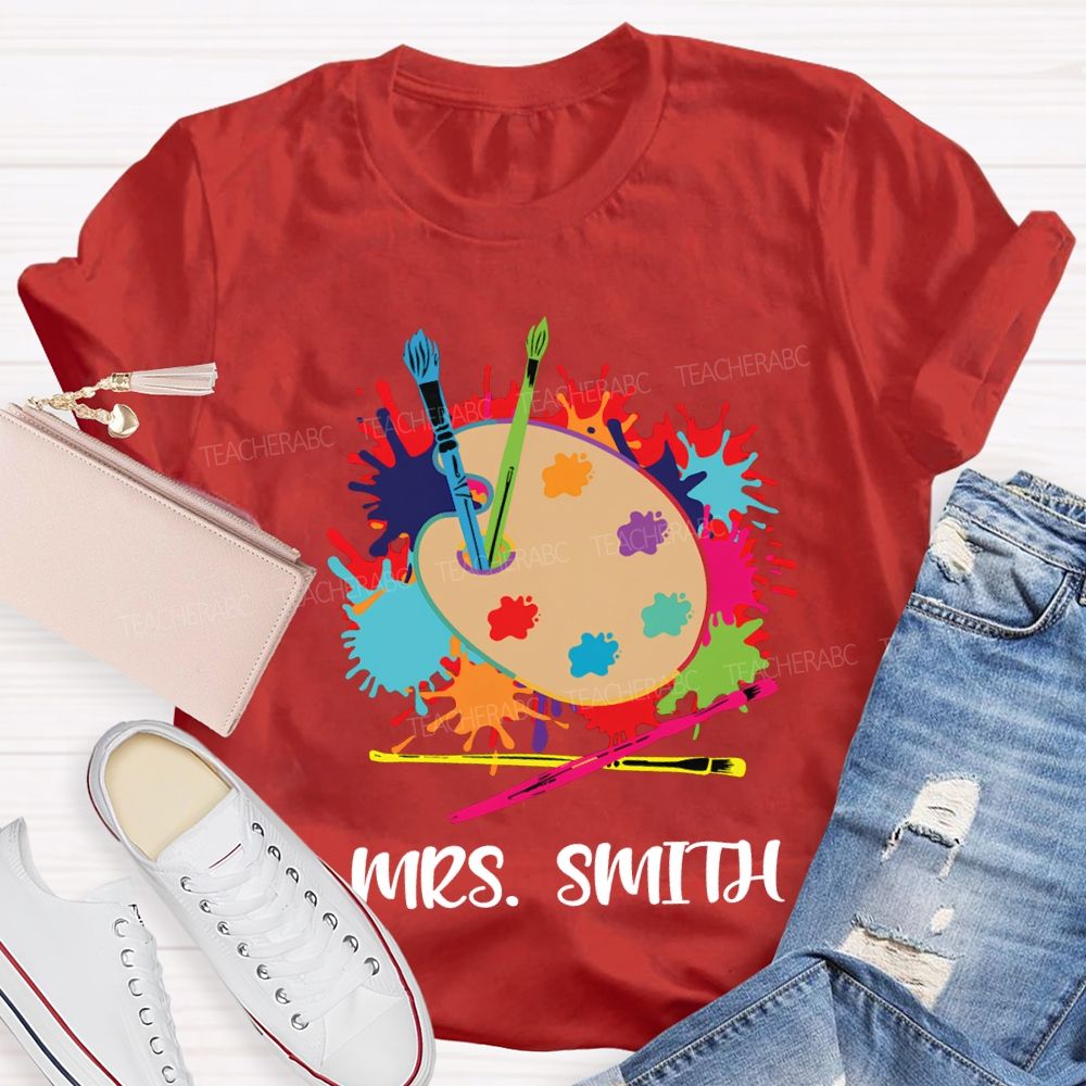 Personalized Name Dyeing Trays And Tie-Dye Printing Art Teacher T-shirt