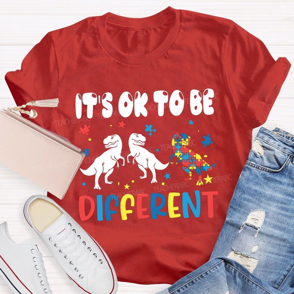It'S Ok To Be Different Dinosaur Special Teacher T-Shirt