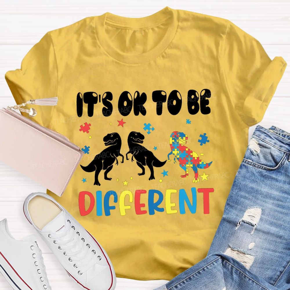 It'S Ok To Be Different Dinosaur Special Teacher T-Shirt