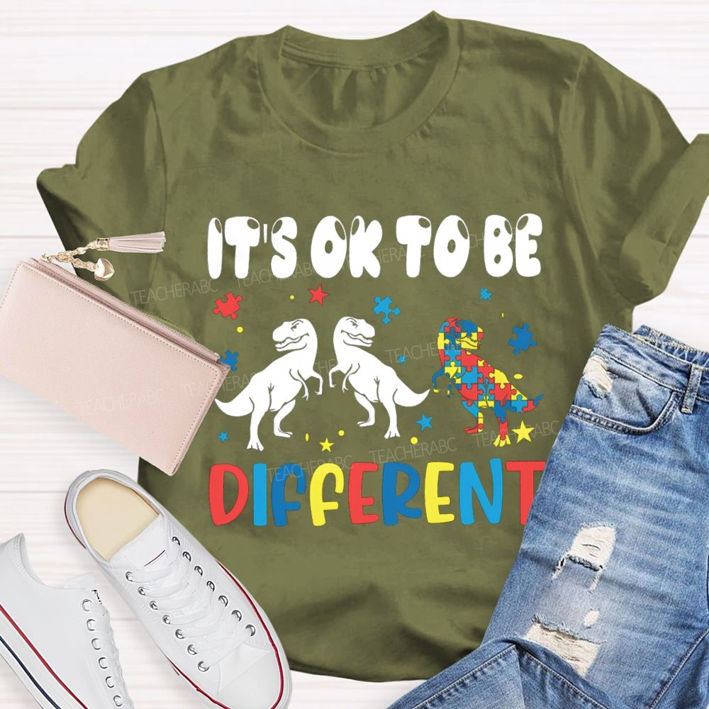 It'S Ok To Be Different Dinosaur Special Teacher T-Shirt