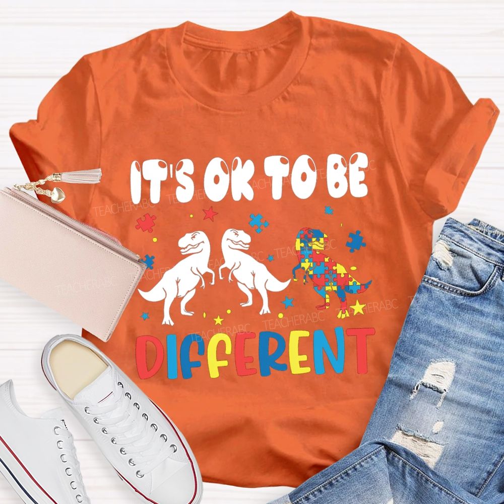 It'S Ok To Be Different Dinosaur Special Teacher T-Shirt