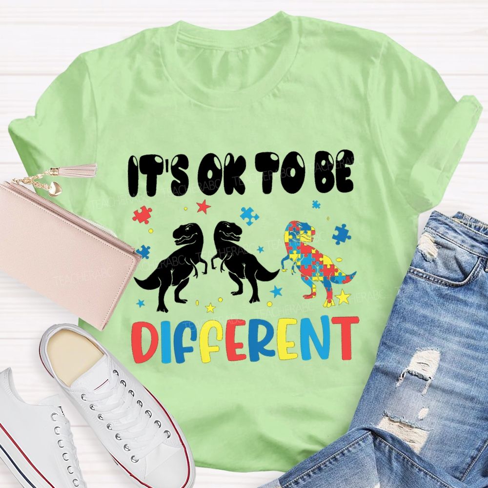 It'S Ok To Be Different Dinosaur Special Teacher T-Shirt