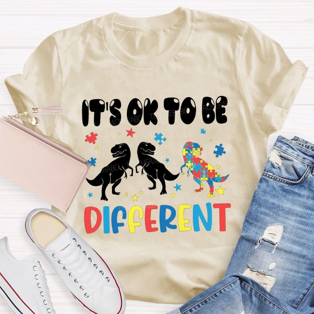 It'S Ok To Be Different Dinosaur Special Teacher T-Shirt
