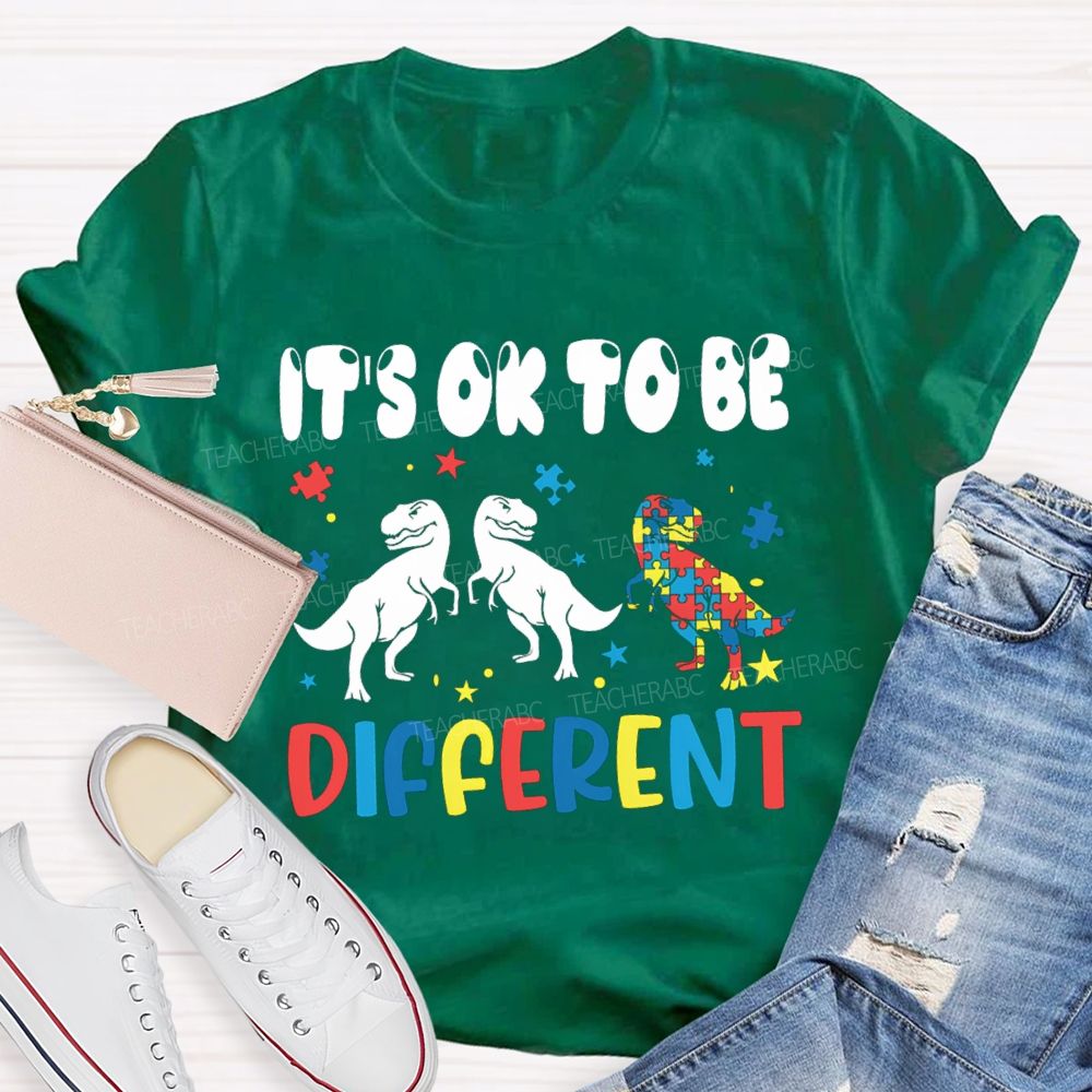 It'S Ok To Be Different Dinosaur Special Teacher T-Shirt