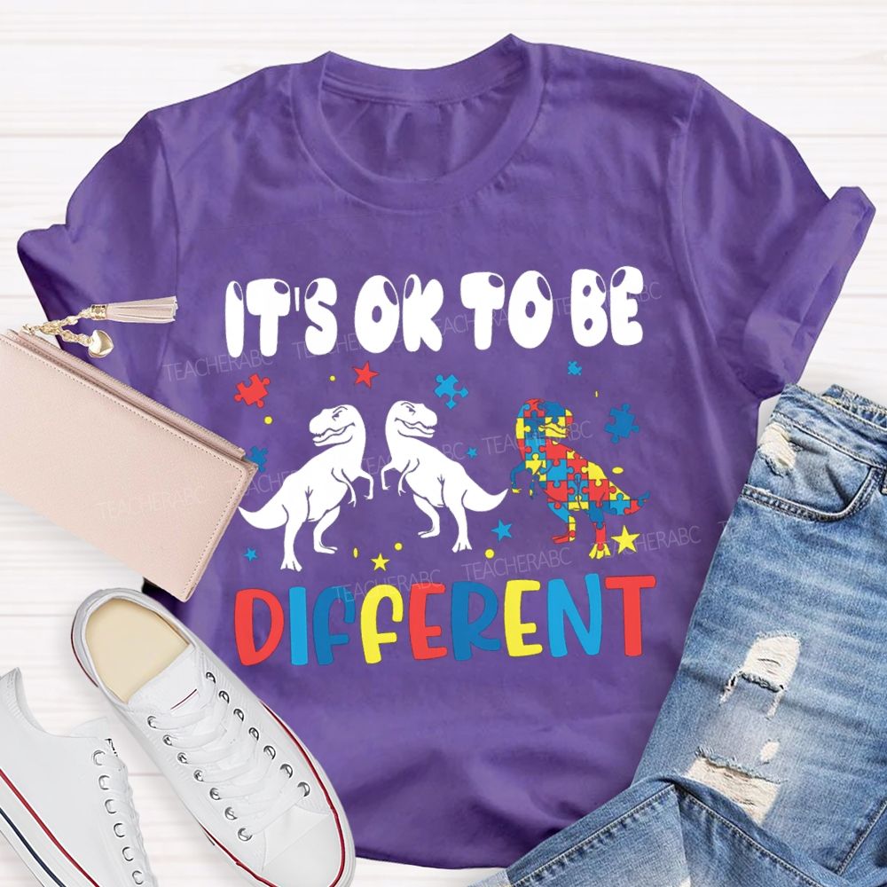It'S Ok To Be Different Dinosaur Special Teacher T-Shirt