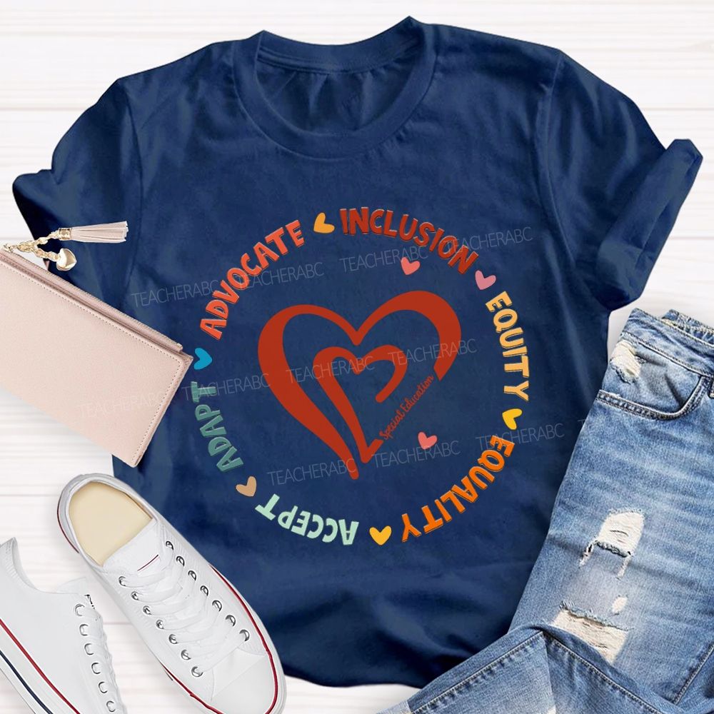 Adapt Advocate Inclusion Equity Equality Special Education T-shirt