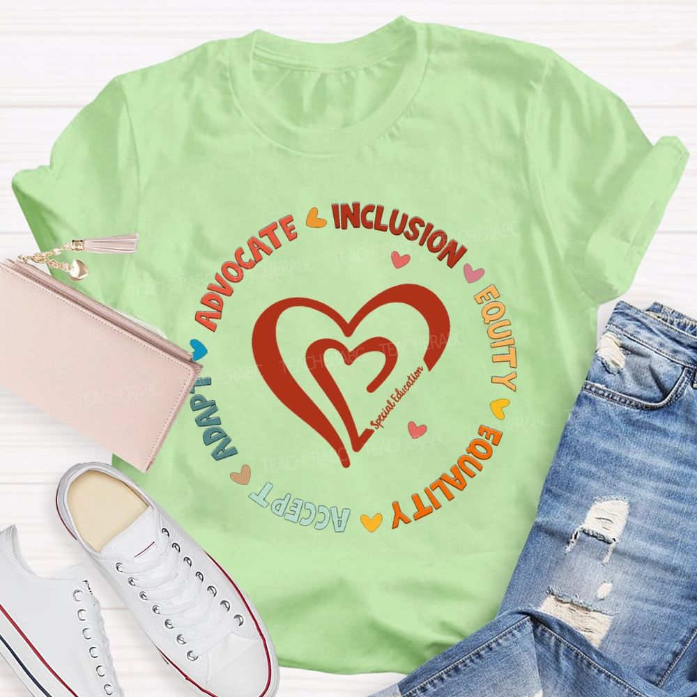 Adapt Advocate Inclusion Equity Equality Special Education T-shirt