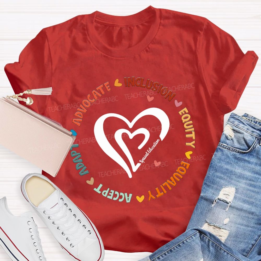 Adapt Advocate Inclusion Equity Equality Special Education T-shirt