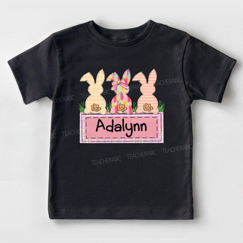 Personalized Name  Colorful Rabbit Graphic  Toddler T-shirts