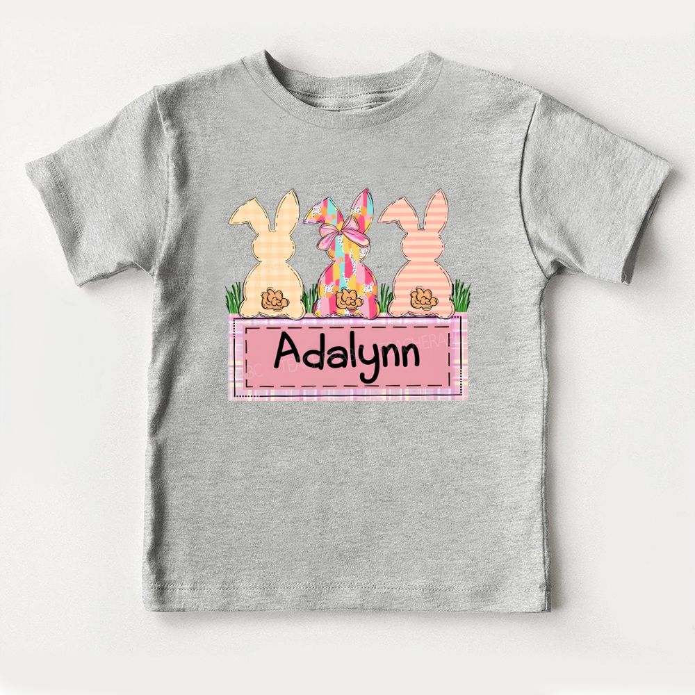 Personalized Name  Colorful Rabbit Graphic  Toddler T-shirts