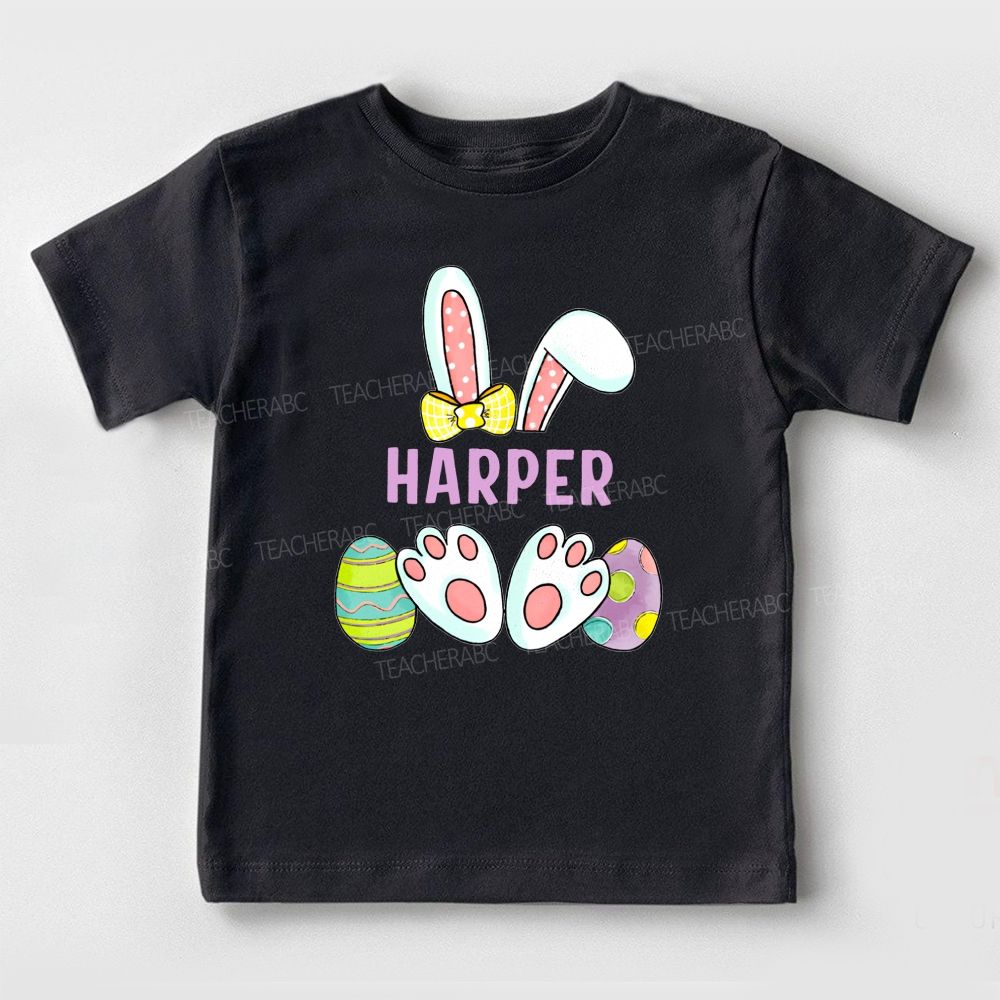 Personalized Name  Rabbit Easter Egg Graphics  Toddler T-shirts