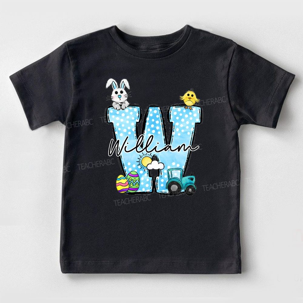 Personalized Name Rabbit Car Graphic  Toddler T-shirts