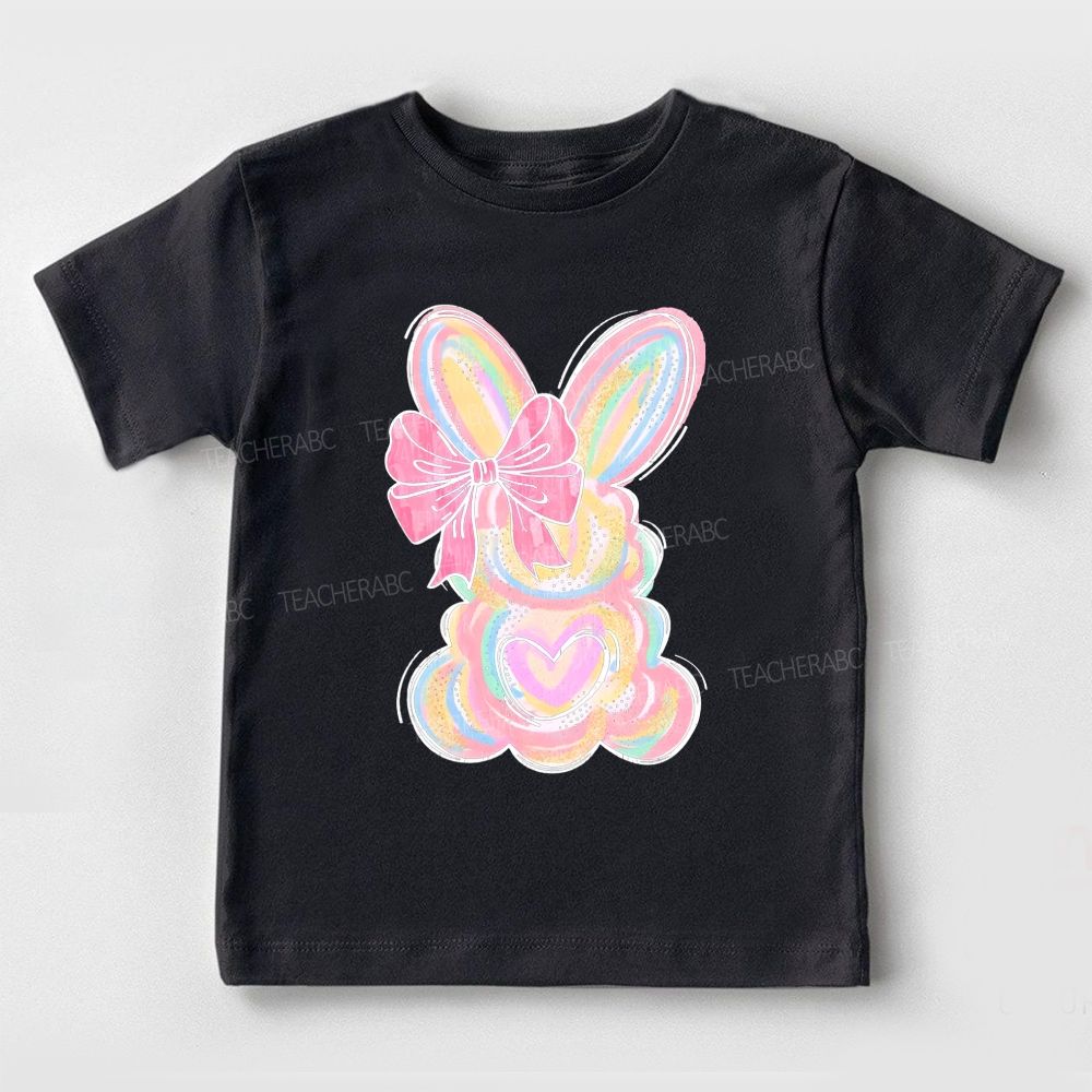 Colorful Rabbit Bow Toddler T-shirts