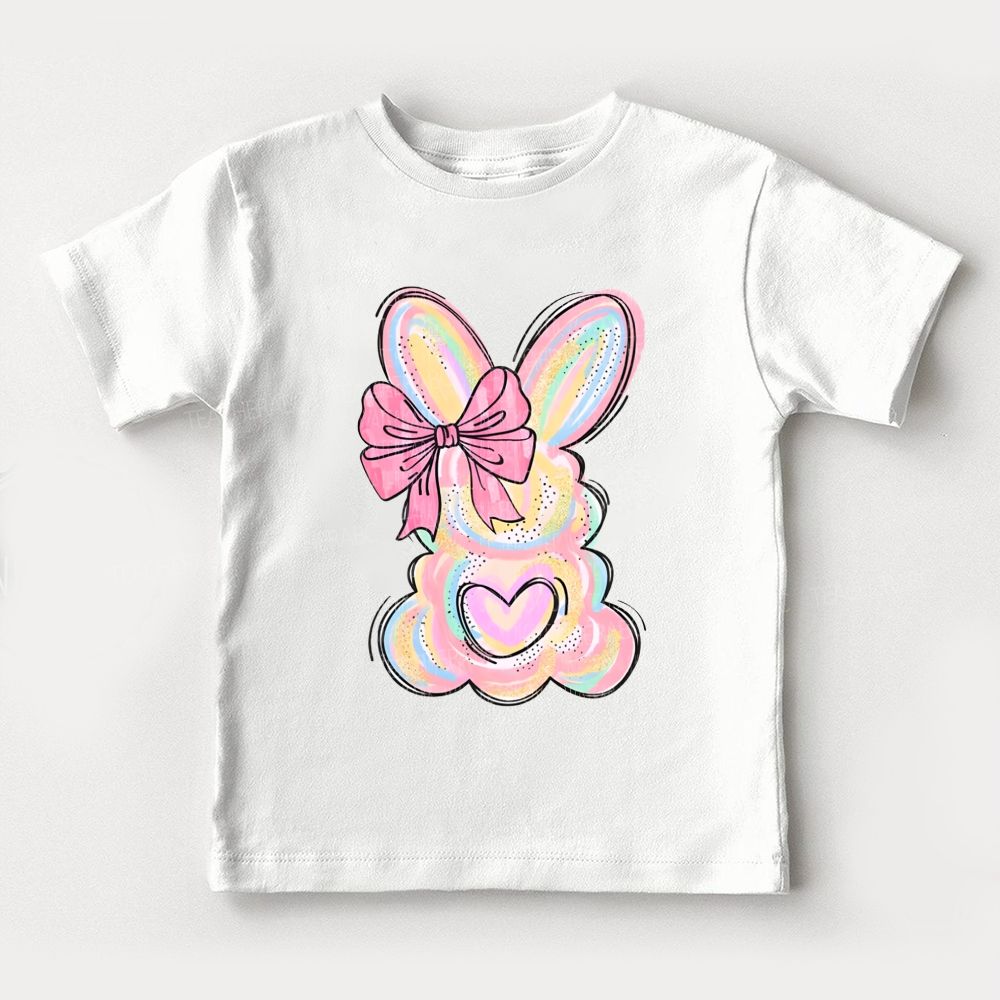 Colorful Rabbit Bow Toddler T-shirts