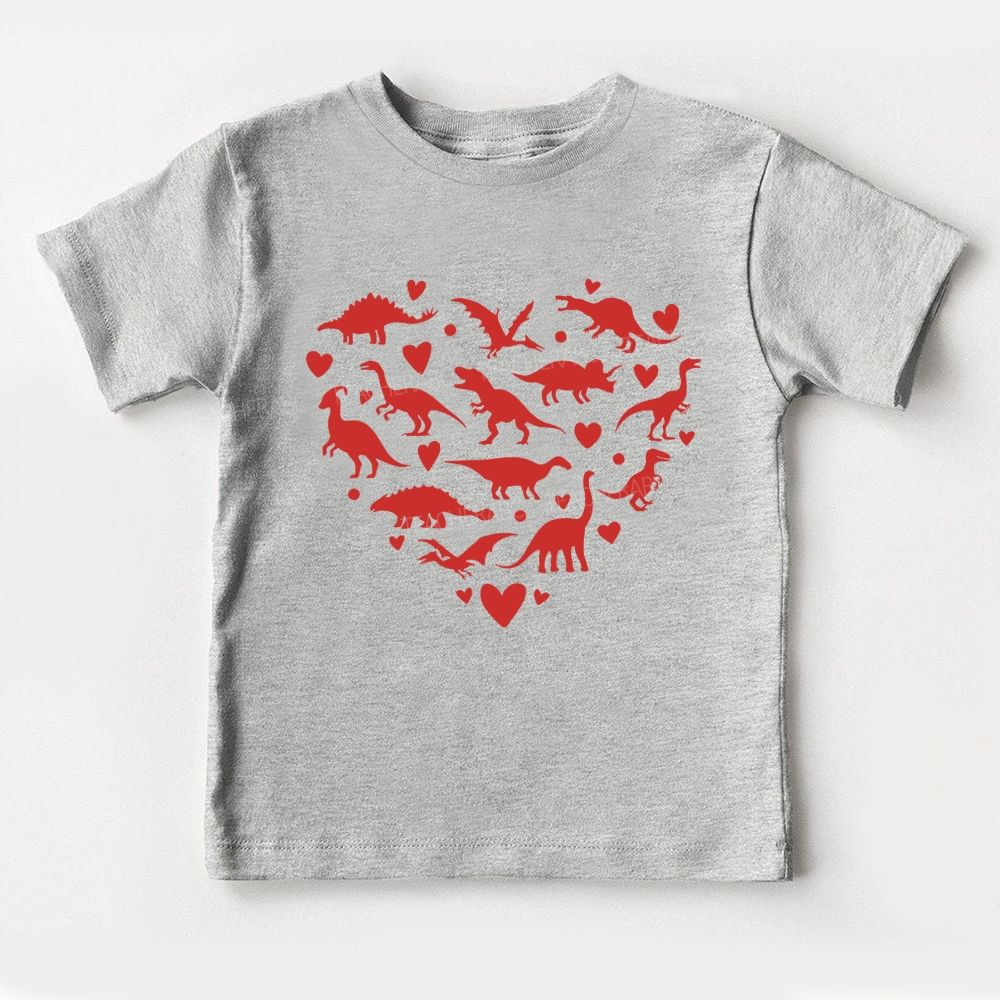 Hearts Dinosaur Love  Toddler T-shirts