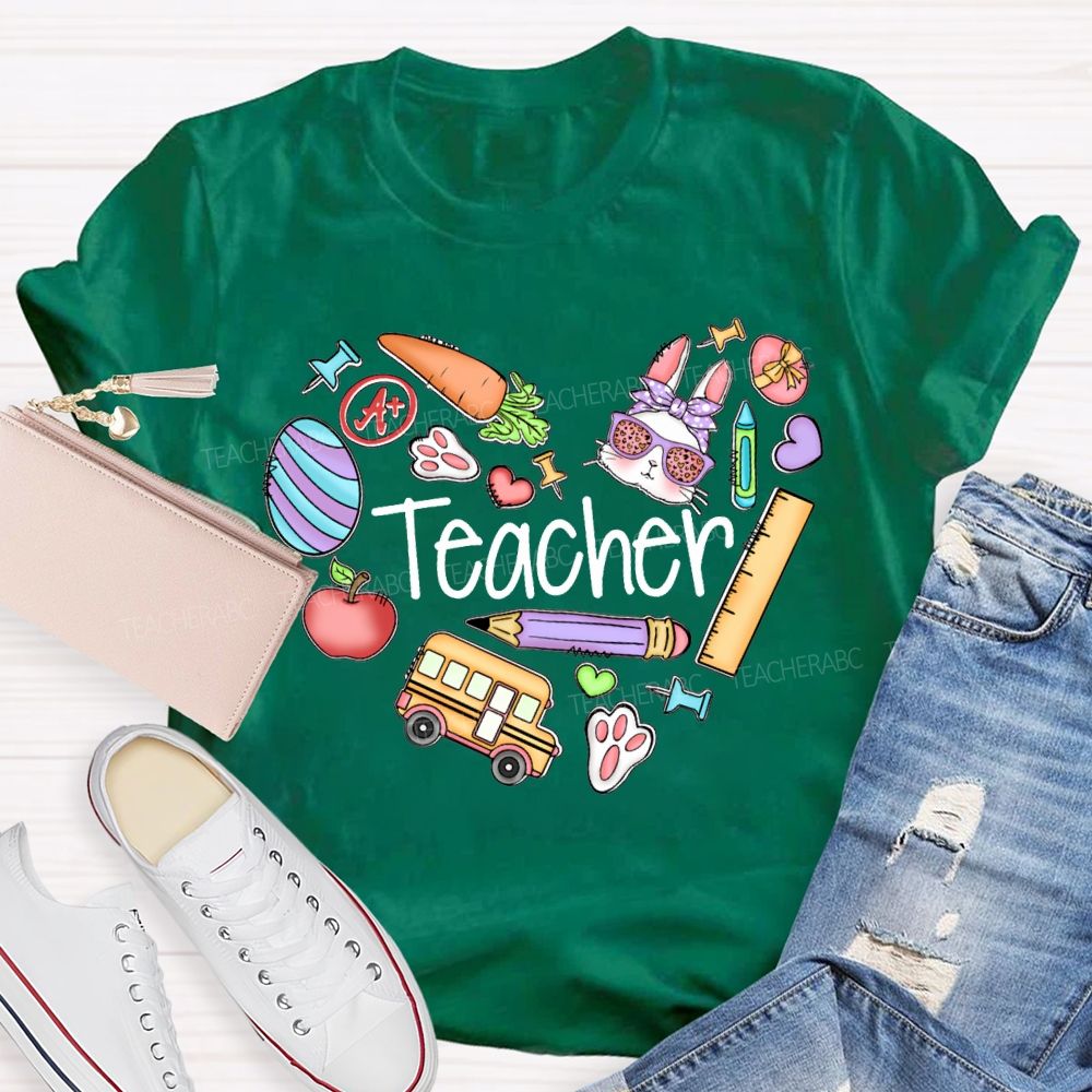 Teacher Happy Easter Bunny Teacher T-shirt