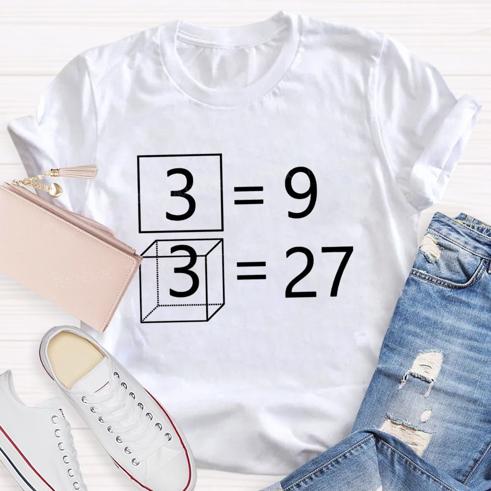 Mathematical Formulas And Cubes Math Teacher T-shirt
