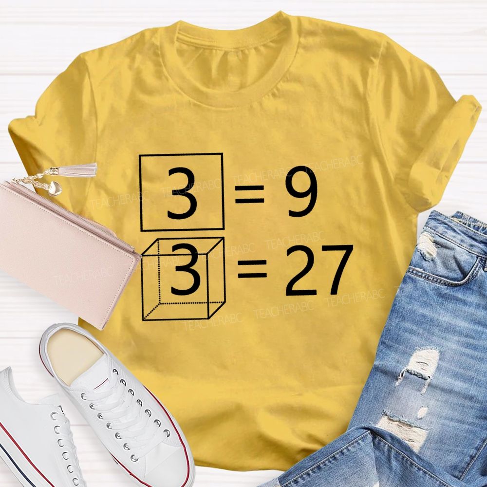 Mathematical Formulas And Cubes Math Teacher T-shirt